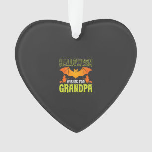 Halloween Grandpa Bat Witch Wishes Ornament
