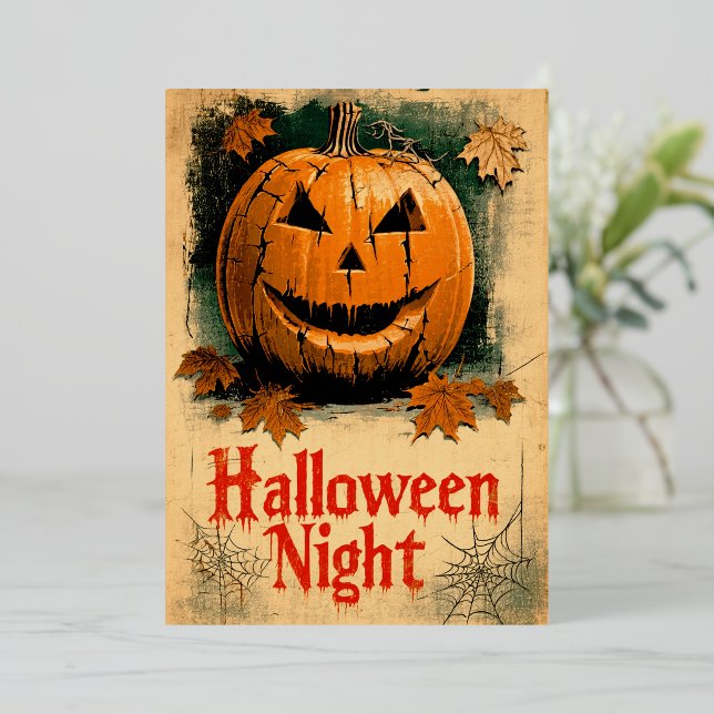 Halloween Graphic – 1960s Inspired Series Foil Holiday Card (Standing Front)