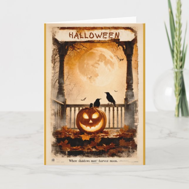 Halloween Graphic – 1960s Poster Aesthetic Card (Front)