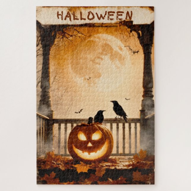 Halloween Graphic – 1960s Poster Aesthetic Jigsaw Puzzle (Vertical)