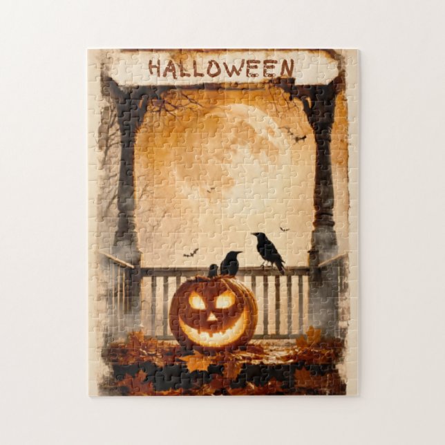 Halloween Graphic – 1960s Poster Aesthetic Jigsaw Puzzle (Vertical)