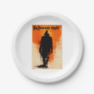 Halloween Graphic – 1960s Poster Vibes Paper Plate