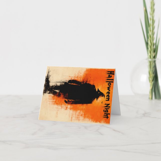 Halloween Graphic – 1960s Poster Vibes Thank You Card (Front)