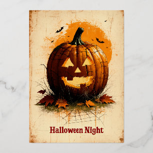 Halloween Graphic – Unique 1960s Style Foil Holiday Card