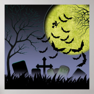 Halloween Grave yard Poster