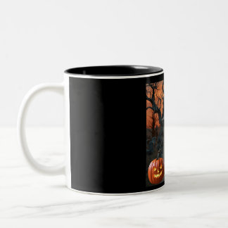 Halloween gravestone humour “Dawn Under ” Two-Tone Coffee Mug
