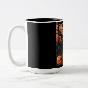 Halloween gravestone humour “Dustin Ash” Two-Tone Coffee Mug