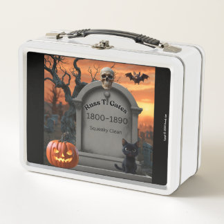 "Halloween gravestone humour “Rust T Gates”  Metal Metal Lunch Box