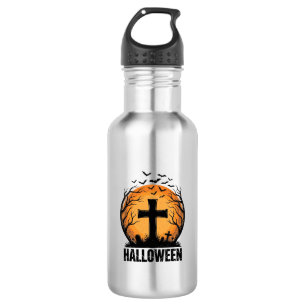 Halloween Graveyard Bats Vintage Moon Shirt Design 532 Ml Water Bottle