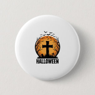 Halloween Graveyard Bats Vintage Moon Shirt Design 6 Cm Round Badge