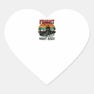 Halloween Graveyard Fright Night Heart Sticker