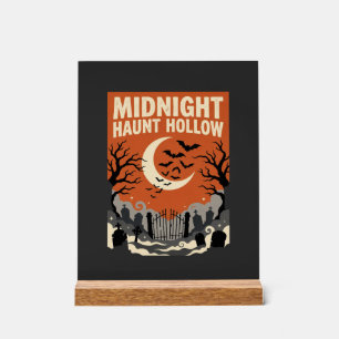 Halloween Graveyard Haunt Acrylic Sign