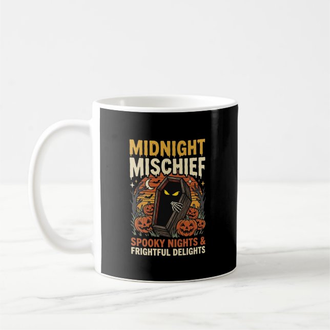 Halloween Graveyard Mischief Coffee Mug (Left)