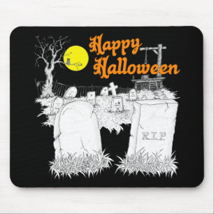 halloween graveyard mouse mat
