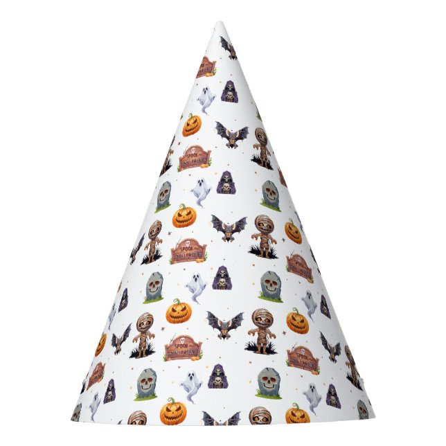 Halloween Graveyard Pattern Party Hat (Front)