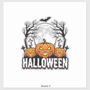 Halloween Graveyard Pumpkin Vintage Engraving Desi