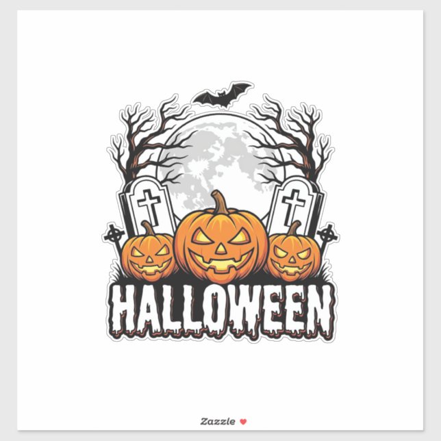 Halloween Graveyard Pumpkin Vintage Engraving Desi (Sheet)
