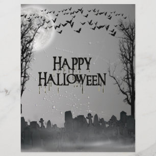 Halloween Graveyard Scene Silhouette