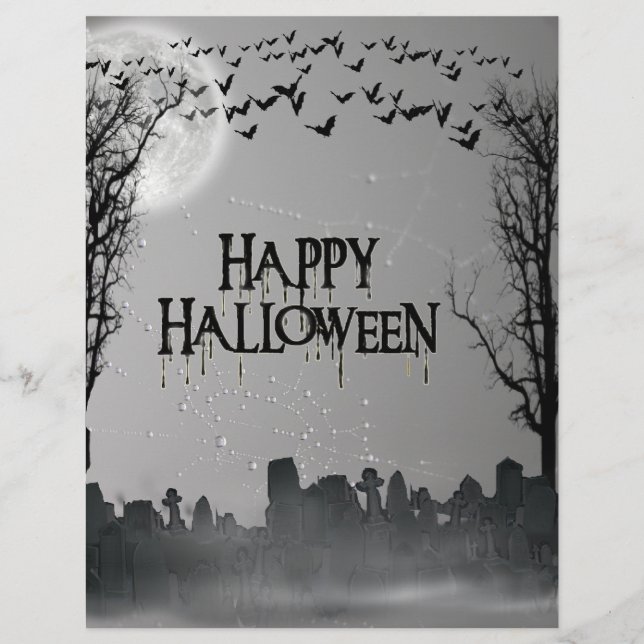 Halloween Graveyard Scene Silhouette (Front)
