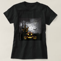 Halloween graveyard scenes pumpkin haunted house