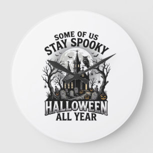 Halloween Graveyard Shirt for Spooky Season Fans_1 Large Clock