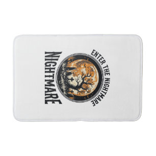 Halloween Graveyard Shirt Vintage Bat Moon Design_ Bath Mat