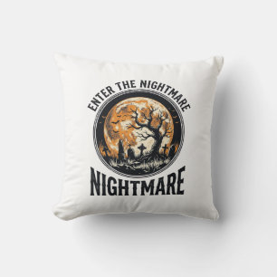 Halloween Graveyard Shirt Vintage Bat Moon Design_ Cushion