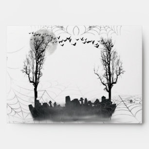 Halloween Graveyard Silhouette   Envelope