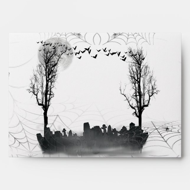 Halloween Graveyard Silhouette   Envelope (Front)