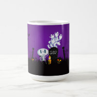 Halloween Graveyard Spooky Cute Skeleton & Ghosts