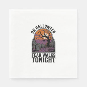 Halloween Graveyard Sunset Vintage Spooky Tree Art Napkin
