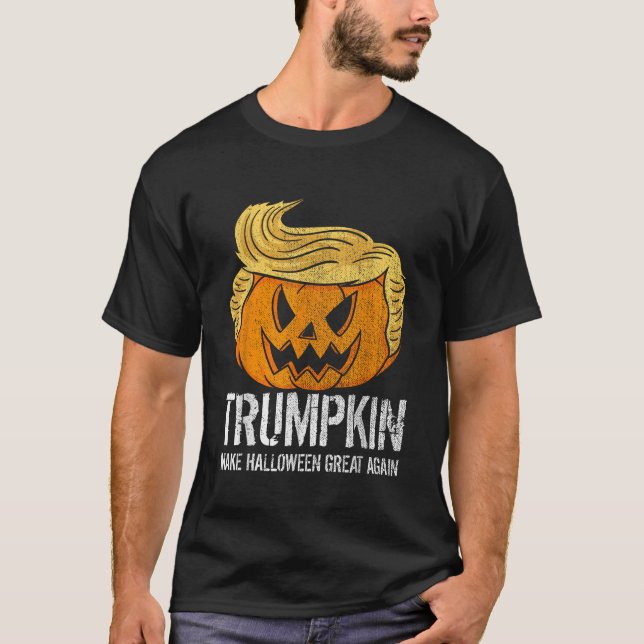 Halloween Great Again Donald Trump Trumpkin Pumpki T-Shirt (Front)
