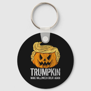 Halloween Great Again Donald  Trumpkin Pumpkin Key Ring