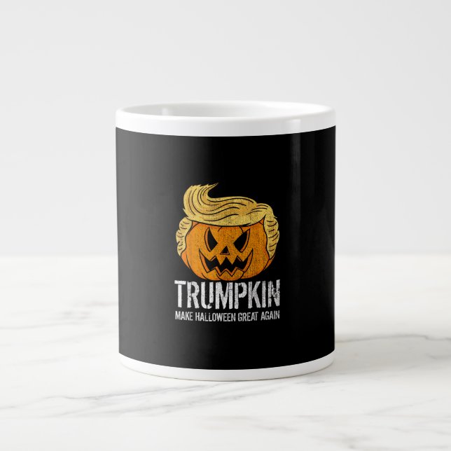 Halloween Great Again Donald  Trumpkin Pumpkin Large Coffee Mug (Front)