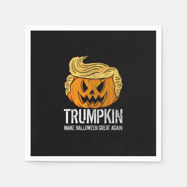 Halloween Great Again Donald  Trumpkin Pumpkin Napkin (Front)