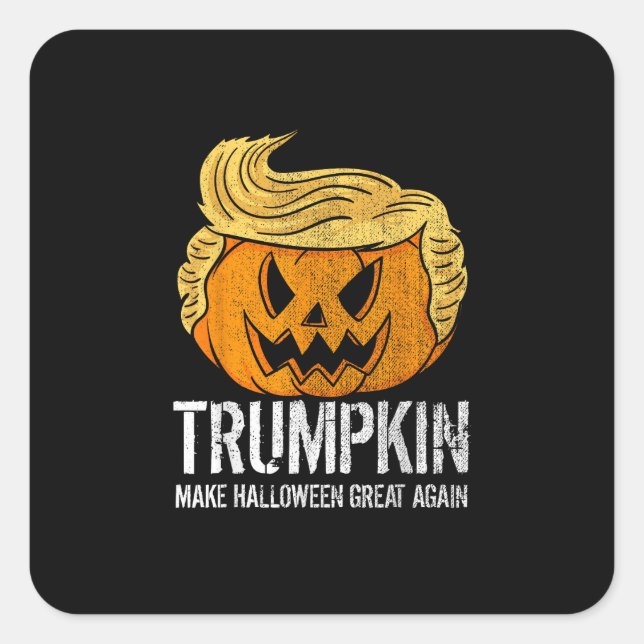 Halloween Great Again Donald  Trumpkin Pumpkin Square Sticker (Front)