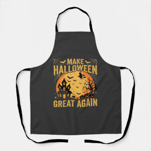 Halloween Great Again Haunted House Pumpkin Apron