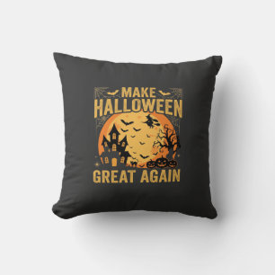 Halloween Great Again Haunted House Pumpkin Cushion