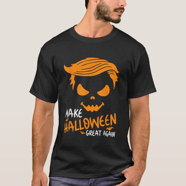 Halloween Great Again Trump Pumpkin Funny 2023 T-Shirt (Front)