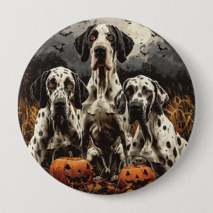 Halloween Great Dane Dogs Jack O Lantern 10 Cm Round Badge