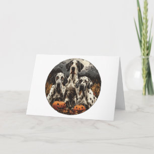Halloween Great Dane Dogs Jack O Lantern Card