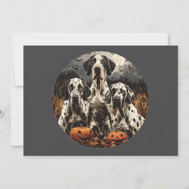 Halloween Great Dane Dogs Jack O Lantern Invitation (Front)