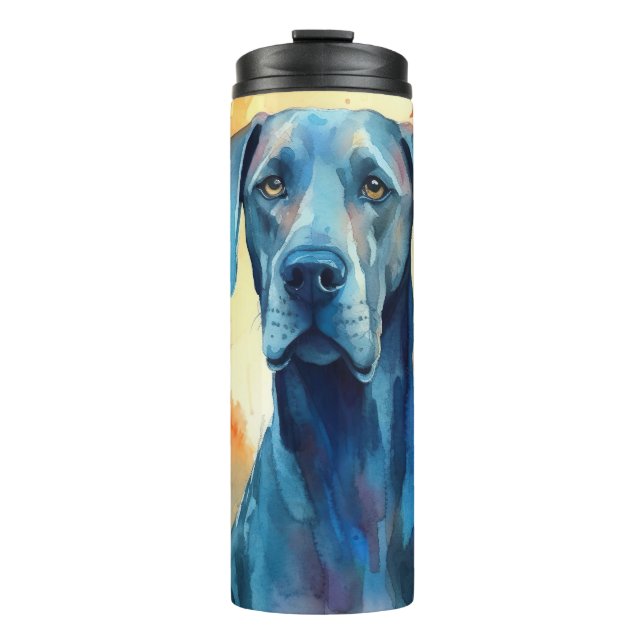 Halloween Great Dane With Pumpkins Scary Thermal Tumbler (Front)