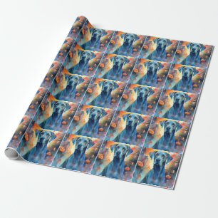 Halloween Great Dane With Pumpkins Scary Wrapping Paper