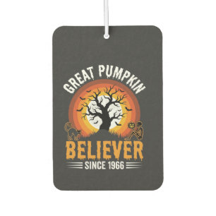 Halloween Great Pumpkin Believer Retro Skeleton Car Air Freshener