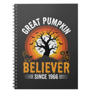 Halloween Great Pumpkin Believer Retro Skeleton Notebook