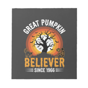 Halloween Great Pumpkin Believer Retro Skeleton Notepad