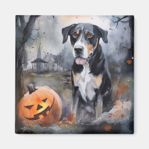 Halloween Greater Swiss With Pumpkins Scary Magnet