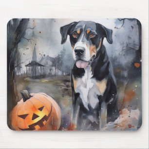 Halloween Greater Swiss With Pumpkins Scary Mouse Mat