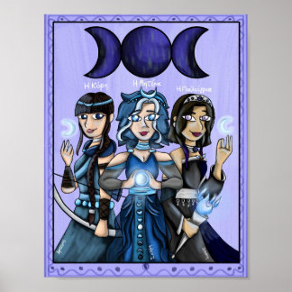 Halloween Greek Mythology Moon Goddesses Art Print